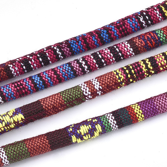 Cuerdas de tela de estilo étnico, con cordón de algodón en el interior