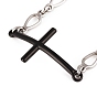 304 Stainless Steel Cross Link Bracelet with Teardrop chains for Men Women