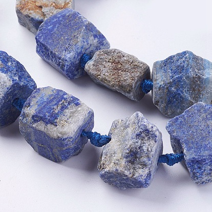 Lapis-lazuli, brins de perles naturels , nuggets, 18~35x15~26x9~21mm, Trou: 1mm