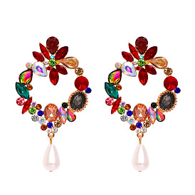 Geometric Diamond Alloy Earrings from Fashionable Colorful Collection for Women