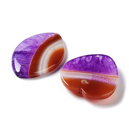 Natural Agate Dyed Pendants, Two Tone Charms, Mixed Shapes