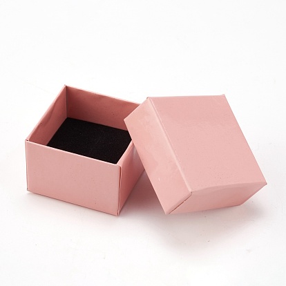 Boîtes à boucles d'oreilles en carton, avec une éponge noire, pour emballage cadeau bijoux