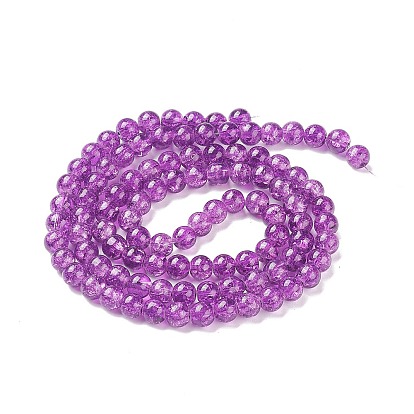 Crackle Glass Beads Strands, Round