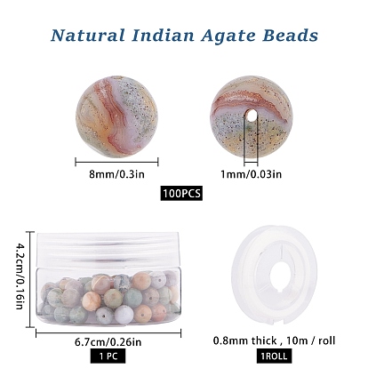 Ensembles de fabrication de bijoux Sunnyclue DIY, avec des perles rondes de pierre naturelle, teints et non teints, fil élastique