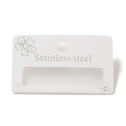 Paper & Plastic Single Earring Display Card with Word Stainless Steel, Used For Earrings, Rectangle