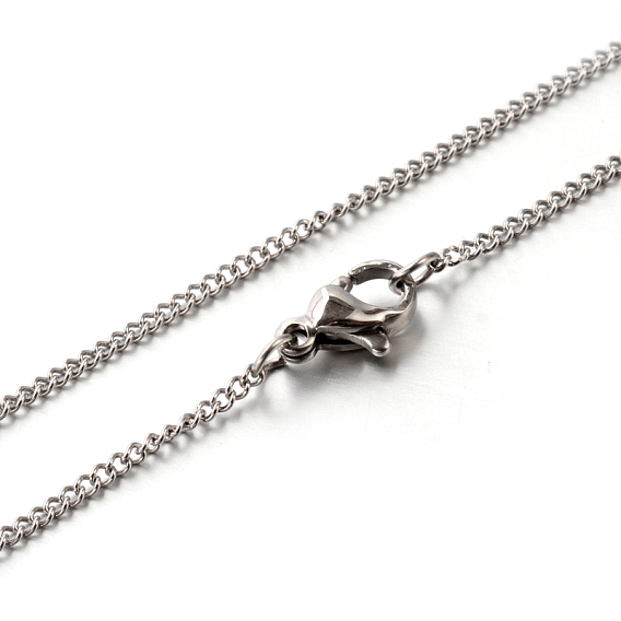 304 Stainless Steel Twisted Link Chain Necklaces, with Lobster Claw Clasps