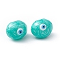 Glass Beads, with Enamel, Oval with Evil Eye Pattern