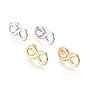 304 Stainless Steel Stud Earrings, Hypoallergenic Earrings, with Ear Nuts, Infinity