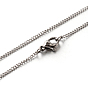 304 Stainless Steel Twisted Link Chain Necklaces, with Lobster Claw Clasps
