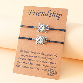Уникальный браслет дружбы черепаха ручной работы для женщин и девушек - модный плетенный ювелирный аксессуар