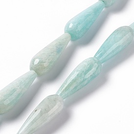 Natural Amazonite Beads Strands, Faceted, Teardrop