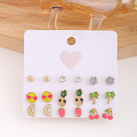Geometric Oil Drop Earrings Set - Cute, Fashionable, Spring Children's Accessories.