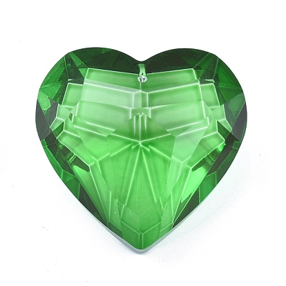 K 9 pendentifs en strass de verre, facette, cœur