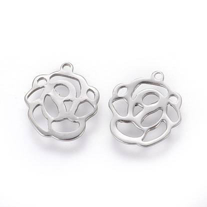 201 Stainless Steel Charms, Rose
