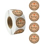 Kraft Paper Thank You Sticker Rolls, Round Dot Self Adhesive Decals, for Envelope, Gift Bag, Card Sealing