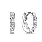 SHEGRACE 925 Sterling Silver Huggie Hoop Earrings, Hypoallergenic Earrings, with Grade AAA Cubic Zirconia, Ring