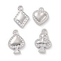 Playing Card Theme Charm, Rack Plating Alloy Pendants, Cadmium Free & Lead Free & Nickle Free