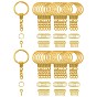 10Pcs Iron Split Key Rings, with Curb Chains, with 20Pcs Iron Open Jump Rings & 20Pcs Screw Eye Pin Peg Bails