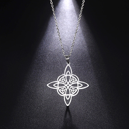 304 pendentifs en acier inoxydable, symbole wiccan du noeud des sorcières