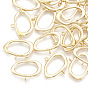 Brass Links Connectors, Real 18K Gold Plated, Ring