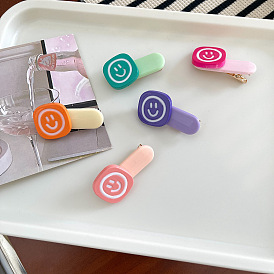 Sweet Candy Color Hair Clip for Girls with Cute Smiling Face and Fringe