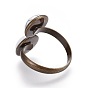 Bagues de manchette en pierres précieuses, anneaux ouverts, avec accessoires en laiton, taille 11, bronze antique