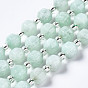 Perles naturelles, perles de jade , imitation béryl, avec des perles de rocaille, facette, polygone