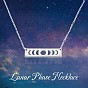Brass Rectangle with Moon Phase Pendant Necklace with Cable Chains for Women