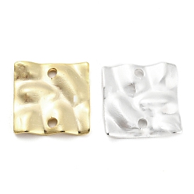 Brass Connector Charms, Cadmium Free & Lead Free, Textured Square Links