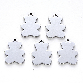304 Stainless Steel Pendants, Laser Cut, Blank Stamping Tag, Bear
