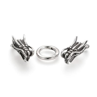 304 пружинные кольца из нержавеющей стали, уплотнительные кольца, с двумя конечными шнур шапки, голова дракона