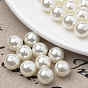 Hebras de perlas de imitación de plástico ecológico, alto brillo, Grado A, rondo