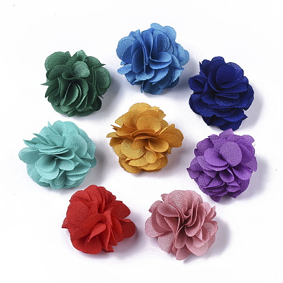 Polyester Fabric Flowers, for DIY Headbands Flower Accessories Wedding Hair Accessories for Girls Women