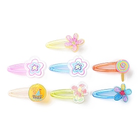 Acrylic Alligator Hair Clips, with Iron Findings, Hair Accessories for Girls Women