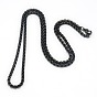 Trendy Men's 201 Stainless Steel Box Chain Necklaces, with Lobster Claw Clasps