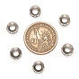Brass Rhinestone Spacer Beads, Grade A, Rondelle, Platinum Metal Color
