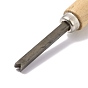 Wood Prong Bezel Pusher for Diamond Gemstone Setting, with Grooved Stainless Steel Head, Jewelry Embedding Tool