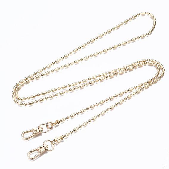 Bag Chains Straps, Brass Ball Chains, with Alloy Swivel Clasps, for Bag Replacement Accessories
