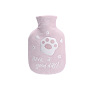 Cat Paw Print Rubber Hot Water Bottles, with with Soft Fluffy Cover, Hot Water Bag