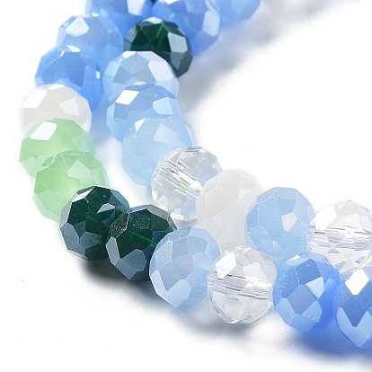 Chapelets de perles en verre, facette, rondelle