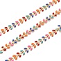 304 Stainless Steel Chains, with Enameled Cobs, Long-Lasting Plated, Unwelded, Colorful