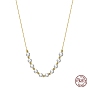 Collar con colgante de perlas naturales y cadenas de 925 libras esterlinas, con sello s925