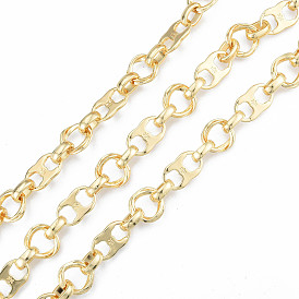 Alloy Number 8 Link Chains, with Spool, Cadmium Free & Nickel Free & Lead Free, Unwelded