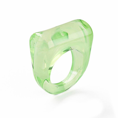 Transparent Acrylic Finger Rings, Imitation Gemstone Style