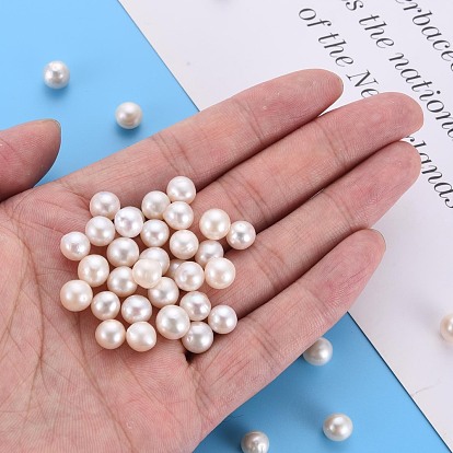 Perlas de perlas naturales keshi, perla cultivada de agua dulce, sin agujero / sin perforar, rondo