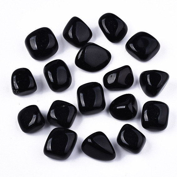 Perles noires obsidienne naturelles, pierres de guérison, pour la thérapie de méditation équilibrant l'énergie, pierre tombée, gemmes de remplissage de vase, pas de trous / non percés, nuggets