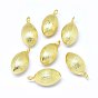 Brass Pendants, Oval, Real 18K Gold Plated