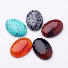 Кабошоны из камня, разнообразные, овальные, , 25x18x5~6 мм
