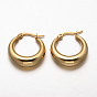 Ring 304 Stainless Steel Hoop Earrings, Hypoallergenic Earrings, 24x23x7mm, Pin: 1x0.5mm