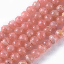 Brins de perles de rhodochrosite argentine naturelles, ronde